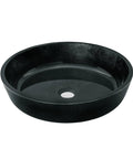 Avallon 16.5 Inch Round Glass Vessel Sink In Black For Above Counter Install Designed For Wall Mounted Faucets No Faucet Holes