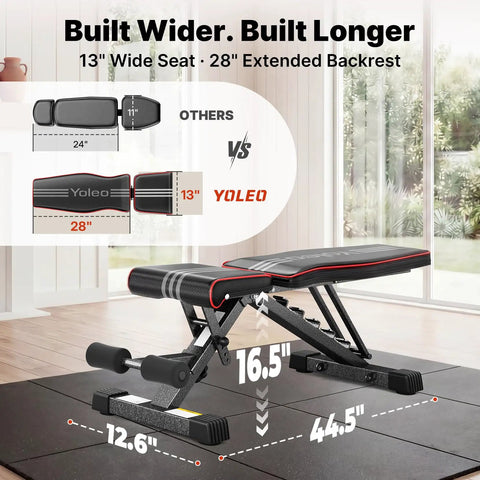 Heavy Duty Adjustable Weight Bench Built To Crush Sets And Lock Down Serious Stability For Dumbbell Press And Loaded Hip Thrusts With 827 Lb Steel Frame No Assembly Needed
