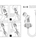Illustrated installation guide for Metal Front Trigger Hose Sprayer With 6 Pattern Turbo Nozzle For Garden And Lawns Jet Mist Soaker Flat Shower Modes Heavy Duty Quick Connect Set Durable Aluminum Core Built To Last And Make Watering Easy