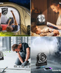 20000mAh Battery Powered Camping Fan With 58 Hours Of Runtime 400 Lumen Light 360 Degree Hanging Hook Ultra Quiet Portable USB C