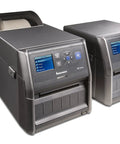 Rock Solid Pd43 Light Industrial Thermal Transfer Printer, dual units with Ethernet, Wi-Fi, and USB connectivity for warehouse use.