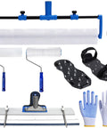 18 Inch Self Leveling Cement Tool Kit With Pro Grade Adjustable 12 To 18 Inch Roller Frame, Spike Roller Set, Epoxy Shoe Spikes, Gloves