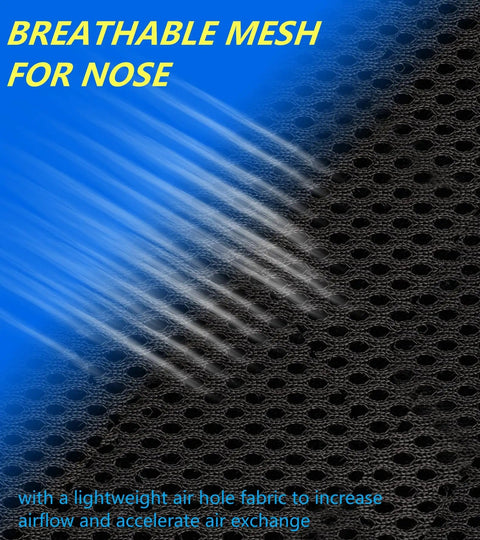 Cooling Ice Silk Balaclava Face Mask With Glasses Holes showing breathable mesh for nose