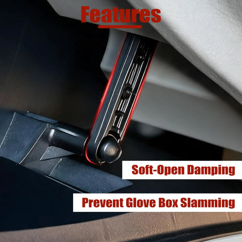Smooth Operator Glove Box Dampener With Dead Silent Anti Slam Features And Slick Soft Close Function For Chevy GMC Buick Trucks And SUVs Dead Simple Replacement showing soft-open damping mechanism.