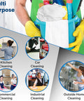 Person holding cleaning supplies in a caddy showing Lint Free 100 Percent Cotton Cleaning Rags 15 Pack 18x18 White Cloths.