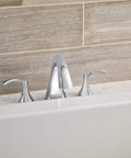 Two Handle Roman Tub Faucet Trim Kit In Chrome Finish Valve Not Included High Rise Slip On Spout 3 Hole 8 To 12 Inch Installation