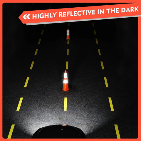 8 Pack 28 Inch Traffic Safety Cones With Heavy Weighted Base And Reflective 360 Degree Collars For Parking Lots, Road Work