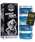 Sticky Icky Car Cleaning Gel With Fresh Green Apple Scent For Interiors Like Vents Consoles Cup Holders And Keyboards Reusable Crevice Dust Cleaner In A 4 Pack 100g Each packaging
