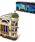 Gringotts Bank Marble Run 3D Wooden Puzzle For Adults model with box, white tower and marble track