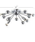 Chrome 20 Inch 7 Light Sputnik Flush Mount Ceiling Light Fixture Dope Contemporary Mid Century Style For Living Room Or Bedroom UL Listed LED Bulbs Included Easy Upgrade