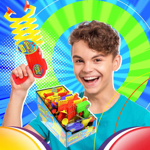 Robot Arm Claw Grabber Toy Set With 12 Inch Reach Two Pack In Random Colors For Kids Plus Collectible Bouncy Ball ASTM Tested And USA Approved Indoor Outdoor Play Easy Object Pickup