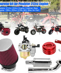 Stage 2 Beefed Up Carburetor Exhaust Muffler Kit for Predator 212cc 224cc 196cc Engines with air filter, exhaust, and components