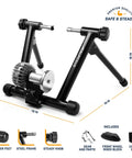 Portable Foldable Fluid Bike Trainer Stand For Indoor Riding With Stainless Steel Frame and Near Silent Flywheel