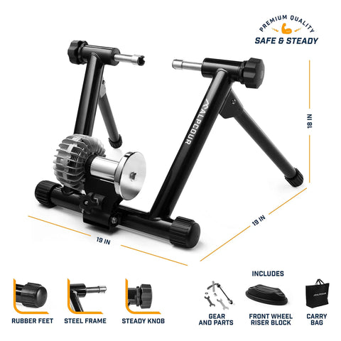 Portable Foldable Fluid Bike Trainer Stand For Indoor Riding With Stainless Steel Frame and Near Silent Flywheel