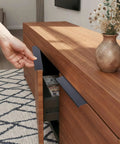 Installing 30 Pack Matte Black Aluminum Cabinet Handles 5.9 Inch Flat Back Hidden Back Mount Finger Pulls on dresser drawer