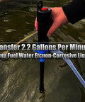 Portable Battery Powered Liquid Transfer Pump 2.2 GPM, All In One Electric Siphon in use, transferring liquid from a body of water.