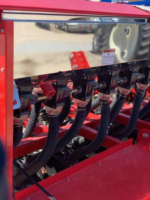 Two Pack Grain And Drill Seed Tube For Most Drills, 17 Inches Long But Stretch To 24 Inches installed on farm drill