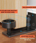 Four Pack Barn Door Floor Guides With Bottom Adjustable Roller Eight Setup Options For Quiet Flush Wall Mount Design