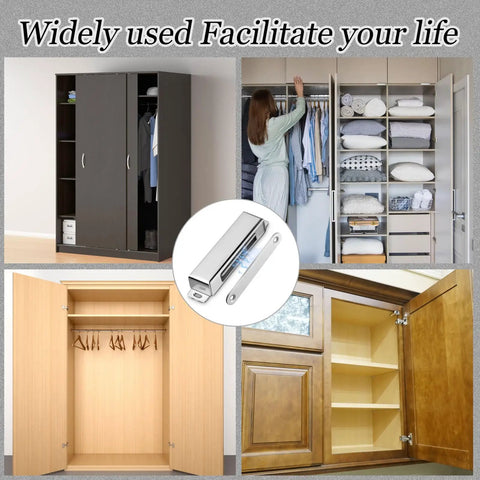 4 Pack Magnetic Door Catch 150lb Stainless Steel Heavy Duty Cabinet Magnets for closets and cabinets in use