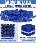 100 Pcs Expanding Plastic Anchors For Concrete And Drywall, Blue Anchors For Hollow Walls, Tile And Cement, 5/16 Inch By 1-1/2 Inch