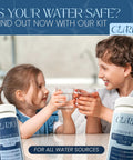 Smiling children using All In One 24 In 1 Water Test Kit For Drinking Water At Home Do It Yourself Pro Grade Quality