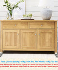 No Fuss Heavy Duty Swivel Caster Wheels With 5 7 Inch U Brackets And Solid Locking Brake For Easy Furniture Table Cabinet Swaps Roll Like Butter In Just A Snap Four Pack Featuring One Point Two Five Inch Wheels under a wooden cabinet with flowers.