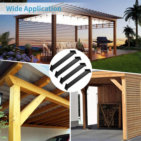 Set Of Four 45 Degree Angle Brackets Beefy Heavy Duty Corner Metal Connectors With Pre Drilled Holes And Screws For Pergolas Tree Houses Gazebos And Outdoor Patios