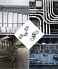 Industrial use of Ten Pack Two Inch Stainless Steel Conduit Clamps With Two Hole U Brackets For Fifty Millimeter Pipes Built Tough Heavy Duty U Clips.