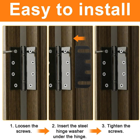 30 Piece Stainless Steel Door Hinge Shims Kit With Coated Finish for interior doors gap filler installation steps