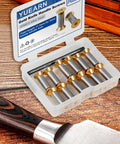 12 Pieces Knife Handle Screws And 24 Flat Head Bolts Gold Hex Fasteners For Knife Blade Fixing, Includes Small Wrench