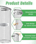 2 Pack Underground Worm Composting Bin Set Durable Metal Wire Bins With Holes And Lid For Recycling Kitchen Waste Outdoors