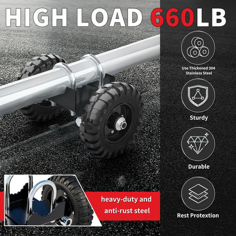 8 Inch Gate Wheel For Sliding Driveway Gates, Heavy Duty Rolling Wheel With 600Lb Capacity, Fits Chain Link Fences And Metal Tube Gates, Durable Tire Grade Rubber, Galvanized Steel Core, Black installed on metal gate