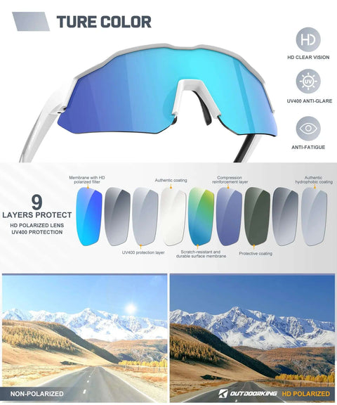Polarized Sunglasses For Men With UV400 Protection, Scratch-Resistant Lenses Built For Cycling, Fishing, Golf And Outdoor Adventures