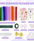 900 Piece Pipe Cleaners Craft Kit With 14 Colors, Floral Stems, Glue Sticks, Floral Tape, Stamens, Pearls, Wrapping Paper