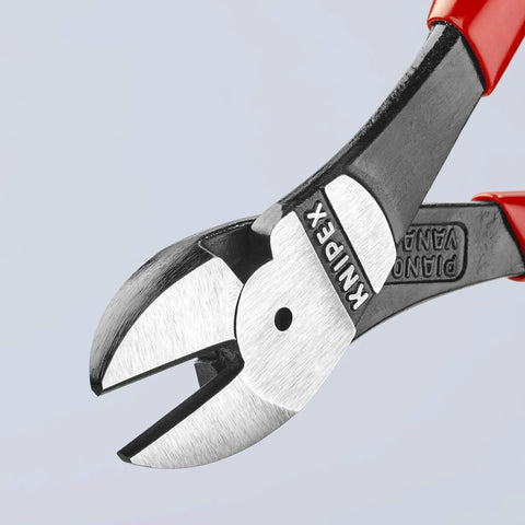 Two Piece Mini Pliers Set In Belt Pouch With 6-1/4 Inch Diagonal Cutter And 6 Inch Cobra Pliers, close-up of cutter head