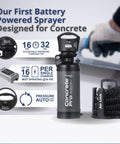 Air Booster 603 Concrete Sprayer Battery Powered Construction Sprayer with Adjustable 16 to 32 PSI, 2 Gallon Tank, Air Link System
