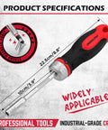 Quarter Inch Magnetic Ratcheting Screwdriver With Durable Bit Holder And No Slip Cushion Grip 220mm Long Multi Tip Set