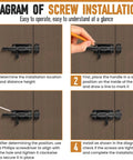 Diagram of screw installation for Heavy Duty 2 Piece Black 4 Inch Slide Bolt Gate Latch Kit With Smooth Operation