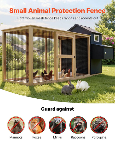 Heavy Duty Vinyl Coated Chicken Wire Mesh Roll Seventy Two By One Hundred Feet Galvanized Hardware Cloth Half Inch Grid in outdoor animal protection fence.
