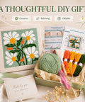 Beginner Punch Needle Kit With 9.8 Inch Frame, All In One Yarn Craft Set For Adults, includes green yarn, tools, and instructions