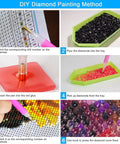 DIY diamond painting method steps for 5D Diamond Painting Kit Set For Beginners with Four Pieces Round Diamond Art Projects Black Cat Theme Matisse Van Gogh Inspired Home Decor For Living Room Or Bedroom 11.8 By 15.7 Inches