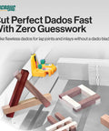 Dead On Woodworking Center Layout Tool And Precision Dado Gauge To Nail Flawless Half Thickness Alignment On Table Saws with wood pieces.