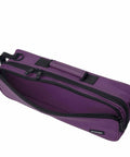 Rugged Slick Flute Case Cover For Large Molded Instruments Built Different With Heavy Duty 600D Nylon Purple Exterior and interior storage pocket.