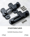 Badass 2 Pack 4 Inch Matte Black Gate Latches Forged From Premium SUS304 Stainless Steel Heavy Duty Rust Proof Farm Gear For Barns And Fences Built Tough With Zero Hassle Anti Theft Caliper Security