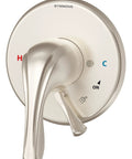 Origins Tub And Shower Valve Trim Kit With Lever Handle Trim Only Valve Not Included Durable Chrome Finish Easy Upgrade For Modern Bathrooms And Showers with etched hot and cold indicators.