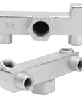 6 Way Air Compressor Manifold Block High Flow Aluminum Alloy Distribution Fitting With G1/4 G1/2 Threads