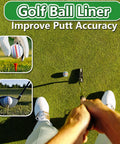 Golfer using Golf Ball Line Marker Kit With 3 Stencils And 3 Color Markers In Red Blue And Black Alignment Tool on green