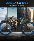 Beast Mode 3000W Dual Motor Electric Bike With 48V 25Ah Removable Battery, 26"x4.0 Fat Tires for all terrain use