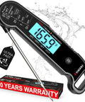 Ultra Fast Pro Grade Meat Thermometer With Thermocouple Sensor Instant Read In Under 1 Second And Half Degree Fahrenheit Accuracy Waterproof Digital Kitchen Thermometer For Cooking BBQ Grilling And Smoking Gift For Him Dad Birthday with backlit display and water splash effect