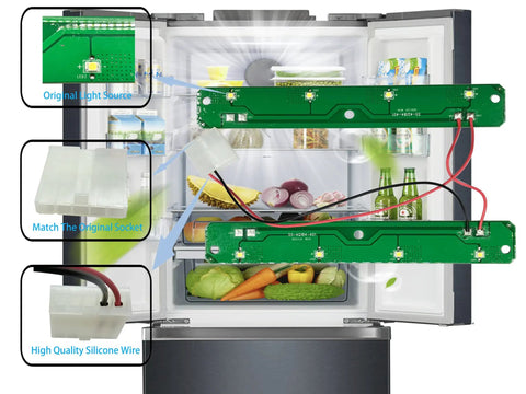 Fridge LED Light Board PCB Replacement For Refrigerator W11043011 W10866538 PS12070396 PCB Only Housing Not Included Snap In Install Plug And Play Lighting Upgrade For Your Refrigerator
